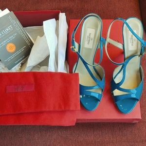 Valentino teal "Canard" heels
